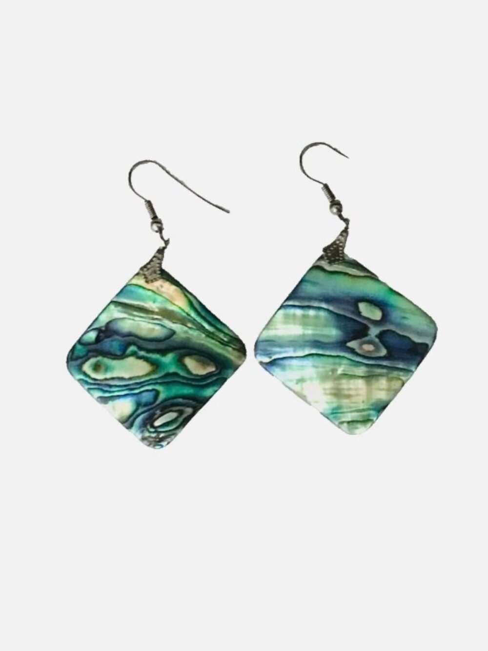 Hawaiian Paua Abalone Earrings Silver Hooks Dangle Hooks